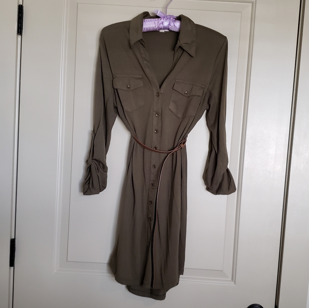 Army green mini dress